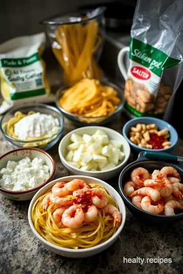 Garlic Butter Small Shrimp Pasta ingredients