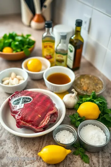 Grilled Cow Heart with Zesty Marinade ingredients