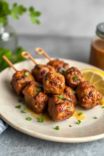 Grilled Ground Lamb Kofta Skewers presentation