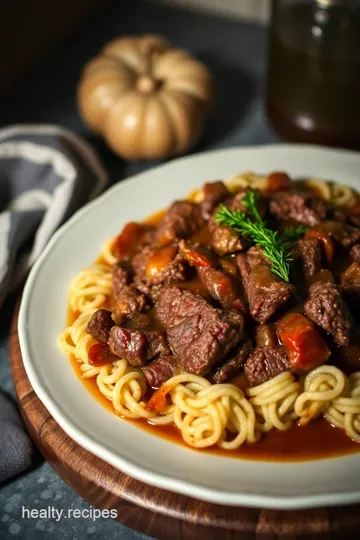 Healthy Braised Brisket with Root Vegetables presentation