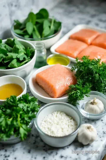 Herbed Salmon with Sautéed Spinach ingredients