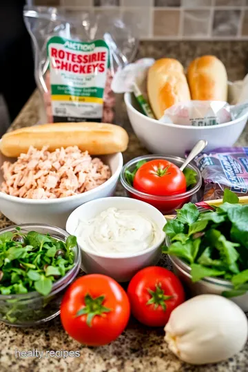 Juicy Rotisserie Chicken Sub with Herbed Mayo ingredients