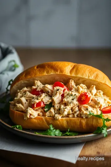 Juicy Rotisserie Chicken Sub with Herbed Mayo presentation