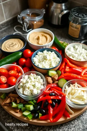 No-Cook Mediterranean Meze Platter ingredients