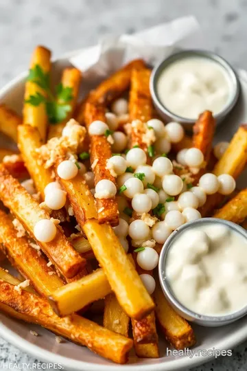 Oven Baked Fries with Cheesy Boba Delight presentation