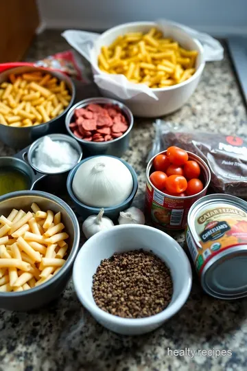 Pepperoni Pizza Pasta Bake: A Cheesy Comforting Delight ingredients