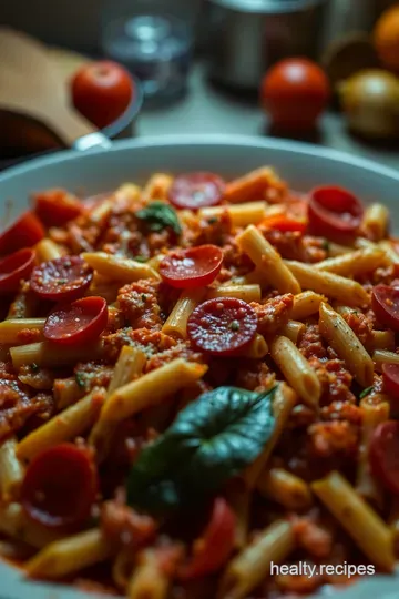 Pepperoni Pizza Pasta Bake: A Cheesy Comforting Delight presentation