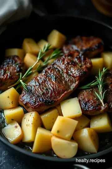 Perfect Pan-Seared Steak with Garlic Butter Roasted Potatoes presentation