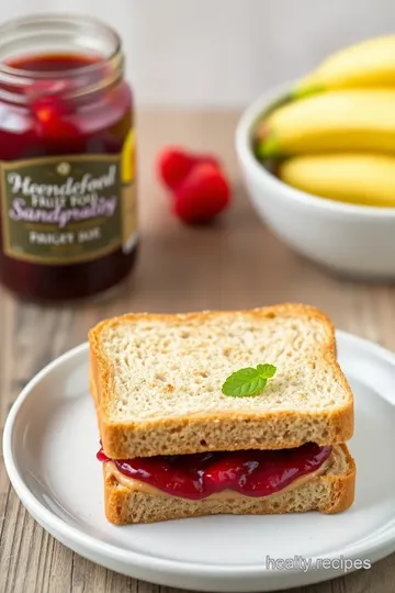 Healthy Peanut Butter and Jelly Sandwich presentation