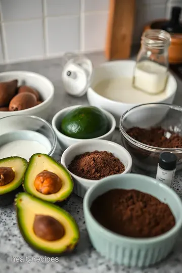 Raw Chocolate Avocado Mousse ingredients