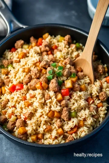 Savory Ground Turkey and Rice Skillet presentation