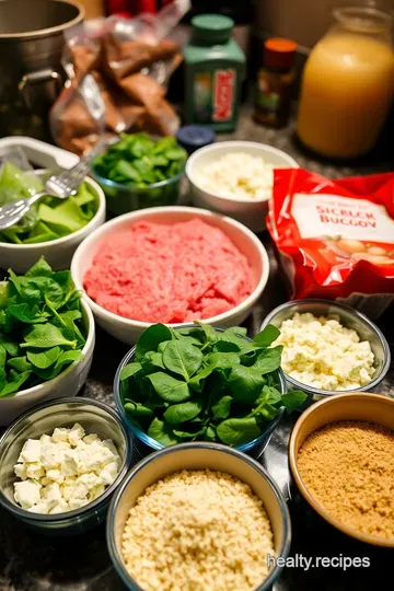 Savory Spinach & Feta Turkey Burgers ingredients