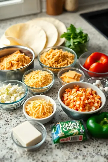 Cheesy Chicken and Veggie Quesadillas ingredients