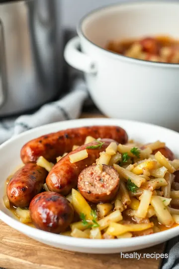 Hearty Coal Miner’s Sauerkraut and Sausage presentation