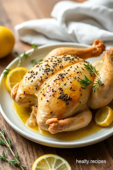 Small Chicken: The Ultimate Herb-Roasted Garlic Lemon Delight! presentation