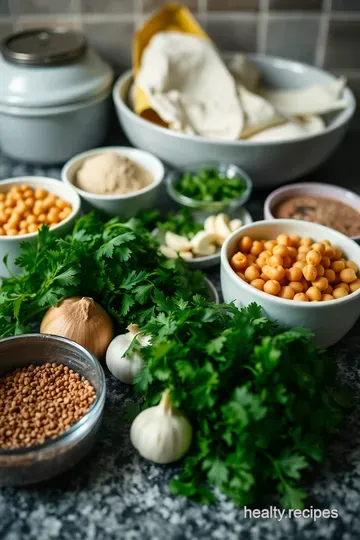 Spiced Chickpea Fritters (Falafel) ingredients