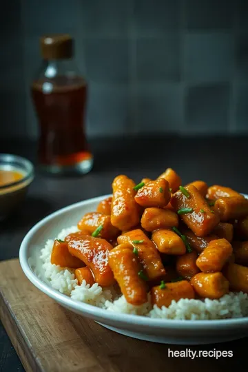 Spicy Honey Garlic Sticks Chicken presentation