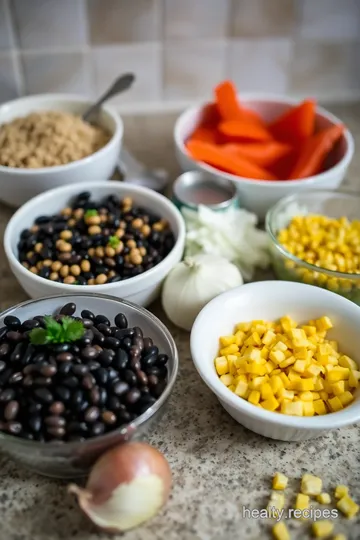 Stuffed Orange Peppers with Quinoa and Black Beans ingredients