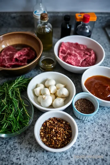 Tender Marinated Shoulder Steak with Chimichurri Sauce ingredients