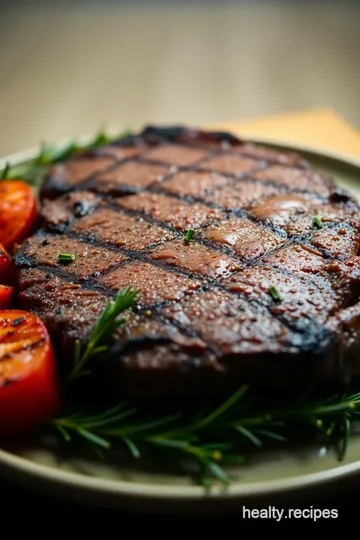 Tender Marinated Shoulder Steak with Chimichurri Sauce presentation