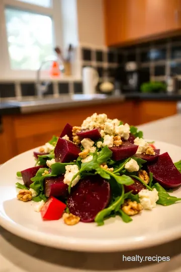 Vibrant Beetroot and Goat Cheese Salad with Crunchy Walnuts steps