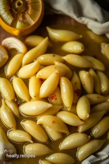 Zesty Pickled Garlic Cloves presentation
