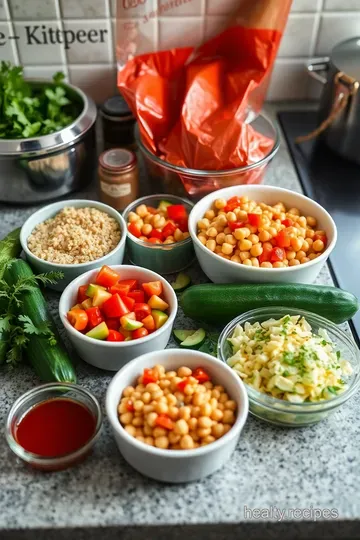 Zesty Quinoa & Chickpea Salad with Lemon-Tahini Dressing ingredients