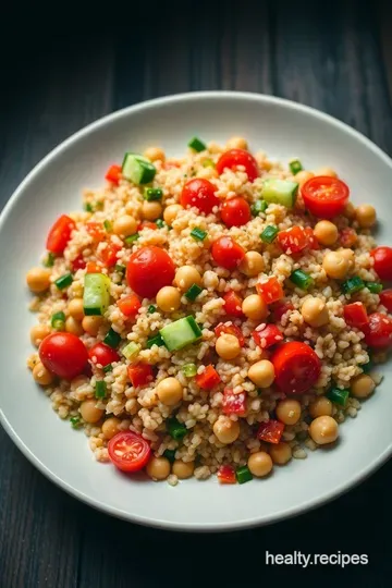 Zesty Quinoa & Chickpea Salad with Lemon-Tahini Dressing presentation