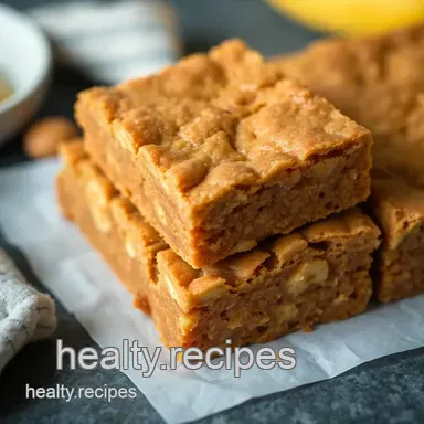 Banana Peanut Butter Blondies: The Perfect Treat! Recipe Card