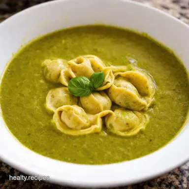 Recipes with Basil Pesto Creamy Tortellini Soup a Weeknight Win Recipe Card