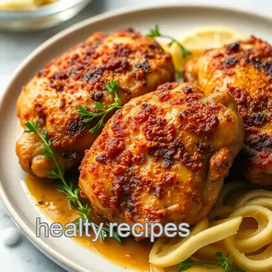 Crispy Oven-Baked Chicken Thighs presentation