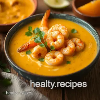 Easy Sautéed Shrimp in Coconut Curry Soup: A Tropical Comfort! Recipe Card