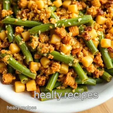 Elevated Green Bean Casserole with Crispy Shallots presentation