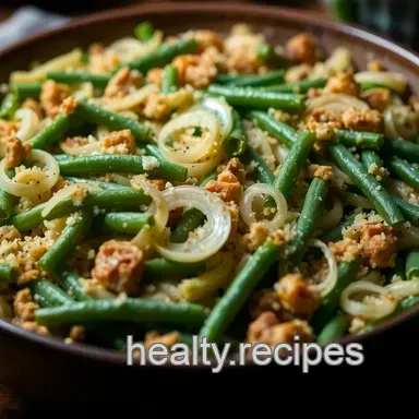 Easy Homemade Green Bean Casserole Recipe - No Canned Soup! Recipe Card