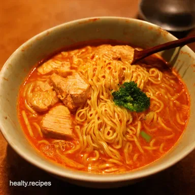 Spicy Chicken Ramen Fiery Bird Noodle Soup Recipe Card