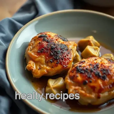 How to Sear Golden Chicken Thighs with Artichokes: A Delicious Dinner Recipe Card