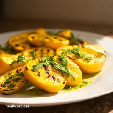 Grilled Squash with LemonHerb Vinaigrette Summer on a Plate Recipe Card