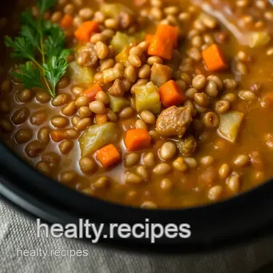 Heartwarming Anti-Inflammatory Crockpot Vegetable and Lentil Stew Recipe Recipe Card