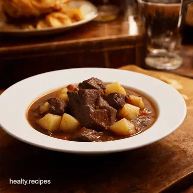 Hearty Beef and Potato Stew A Proper Pub Classic Recipe Card