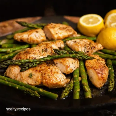LemonHerb Chicken Asparagus Easy Healthy Dinner Recipe Card