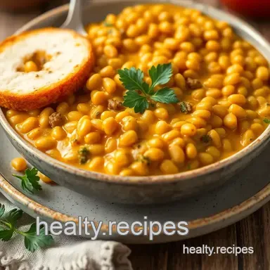 Simmered Lentils in Creamy Coconut Flavor presentation