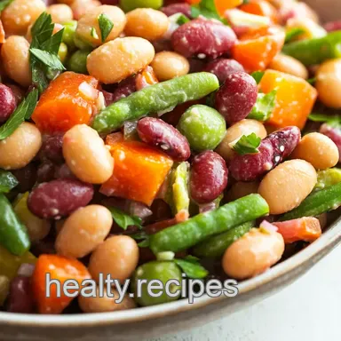 Rainbow Retro: Easy 3 Bean Salad Recipe with a Twist! Recipe Card