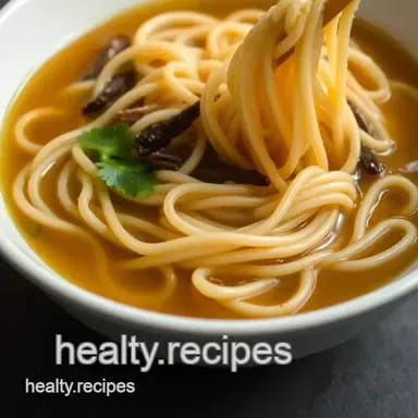 Satisfying Udon Noodles in Savory Soy Broth: A Family Favorite Recipe Card