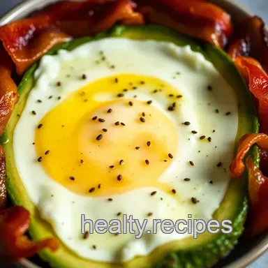 Easy Savory Bacon-Wrapped Avocado Eggs: A Ketovore Delight! Recipe Card