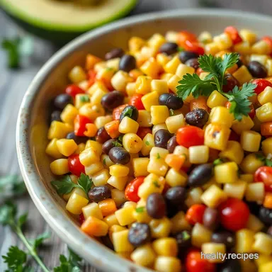 Summer Fiesta Corn and Bean Salad: BBQ Side Sensation! Recipe Card