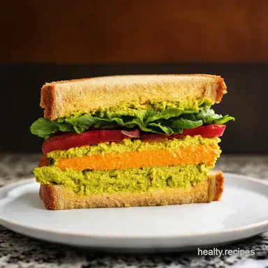 Rainbow Hummus Sandwich Recipe A VeggiePacked Delight Recipe Card