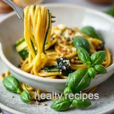 Fresh & Flavorful: Sautéed Zucchini Noodles with Basil presentation