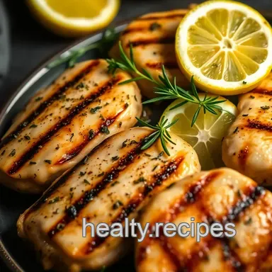 Easy Zesty Low Cholesterol Menu Recipes: Grilled Lemon Herb Chicken Recipe Card