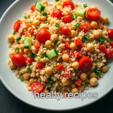 Easy & Delicious Healthy Lunch Ideas: Zesty Quinoa & Chickpea Salad Recipe Card