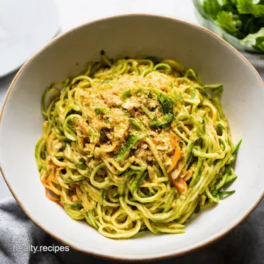 Zesty Zoodle Bowl Quick Peanut Sauce Recipe Recipe Card